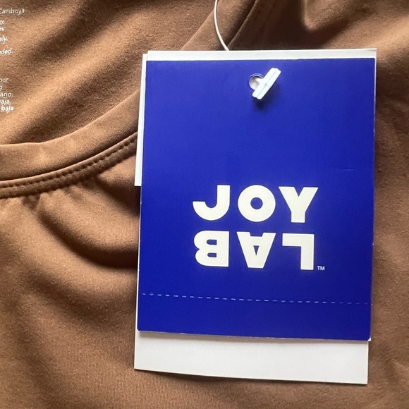 NWT Women's Joy Lab Short Sleeve‎ Cropped Active Top Mocha Size Extra Small (E5) - Picture 2 of 5